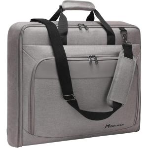 imageModoker Suit Luggage Garment Bag with Shoulder Strap Suit Carry on Bag Hanging Suitcase Garment Bags for Men Women Business TravelLight Grey