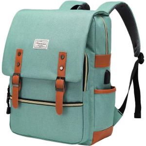 imageModoker Vintage Laptop Backpack for Women MenTravel Backpacks with USB Charging Port Fashion Backpack Fits 156Inch Notebook BlackGreen