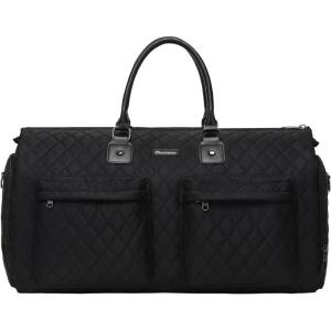 imageWomens Convertible Garment Bags for Travel Modoker Waterproof Carry On Garment Bag Garment Duffel BagQuilted Black