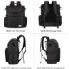 imageModoker Dog Travel Bag Backpack Airline Approved Pet Accessories Organizer for Dog and Cat with Shoulder Strap 2 Dog Food Storage Containers 2 Collapsible Dog Bowls1 Pet Mat BlackBlack