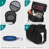 imageDog Travel Bag Airline Approved Pet Travel Bag with 2 Dog Treat Training Pouches for Weekend Pet Travel Supplies ampamp Accessories BlackBlack