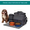 imageDog Travel Bag Airline Approved Pet Travel Bag with 2 Dog Treat Training Pouches for Weekend Pet Travel Supplies ampamp Accessories BlackDark Gray