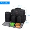 imageDog Travel Bag Airline Approved Pet Travel Bag with 2 Dog Treat Training Pouches for Weekend Pet Travel Supplies ampamp Accessories BlackSBlack