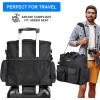 imageDog Travel Bag Airline Approved Pet Travel Bag with 2 Dog Treat Training Pouches for Weekend Pet Travel Supplies ampamp Accessories BlackSBlack