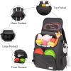 imageModoker Dog Travel Bag Backpack Airline Approved Pet Accessories Organizer for Dog and Cat with Shoulder Strap 2 Dog Food Storage Containers 2 Collapsible Dog Bowls1 Pet Mat GreyBlack