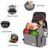imageModoker Dog Travel Bag Backpack Airline Approved Pet Accessories Organizer for Dog and Cat with Shoulder Strap 2 Dog Food Storage Containers 2 Collapsible Dog Bowls1 Pet Mat GreyGrey