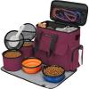 imageDog Travel Bag Airline Approved Pet Travel Bag with 2 Dog Treat Training Pouches for Weekend Pet Travel Supplies ampamp Accessories BlackRose Red