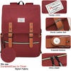 image:imageModoker Vintage Women Laptop Backpack Bookbag for Women Travel Backpack with USB Charging Port Fashion Rucksack Backpack Fits 156 Inch Notebook PurpleRed