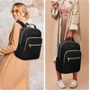 image:imageModoker Vintage Women Laptop Backpack Bookbag for Women Travel Backpack with USB Charging Port Fashion Rucksack Backpack Fits 156 Inch Notebook PurpleQuilted Black