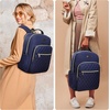 image:imageModoker Vintage Women Laptop Backpack Bookbag for Women Travel Backpack with USB Charging Port Fashion Rucksack Backpack Fits 156 Inch Notebook PurpleQuilted Blue