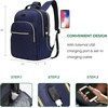 image:imageModoker Vintage Women Laptop Backpack Bookbag for Women Travel Backpack with USB Charging Port Fashion Rucksack Backpack Fits 156 Inch Notebook PurpleQuilted Blue