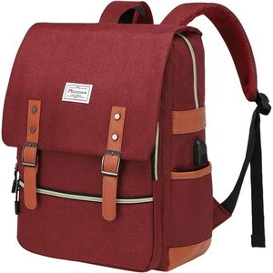 image:imageModoker Vintage Women Laptop Backpack Bookbag for Women Travel Backpack with USB Charging Port Fashion Rucksack Backpack Fits 156 Inch Notebook PurpleRed